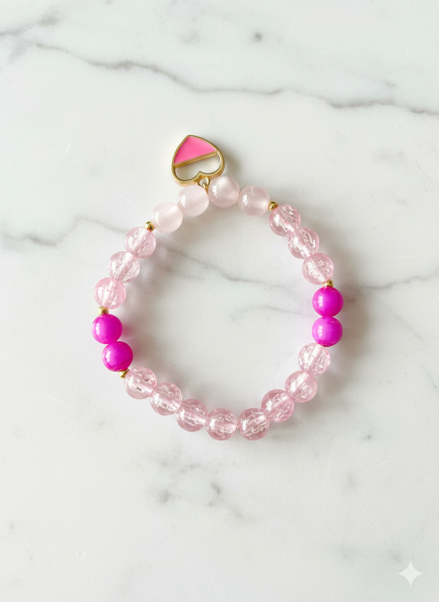 Sweetheart Pink Color Handmade Semi Premium Bracelet