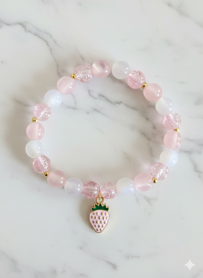 Sweet Strawberry Pastel Handmade Semi Premium Bracelet