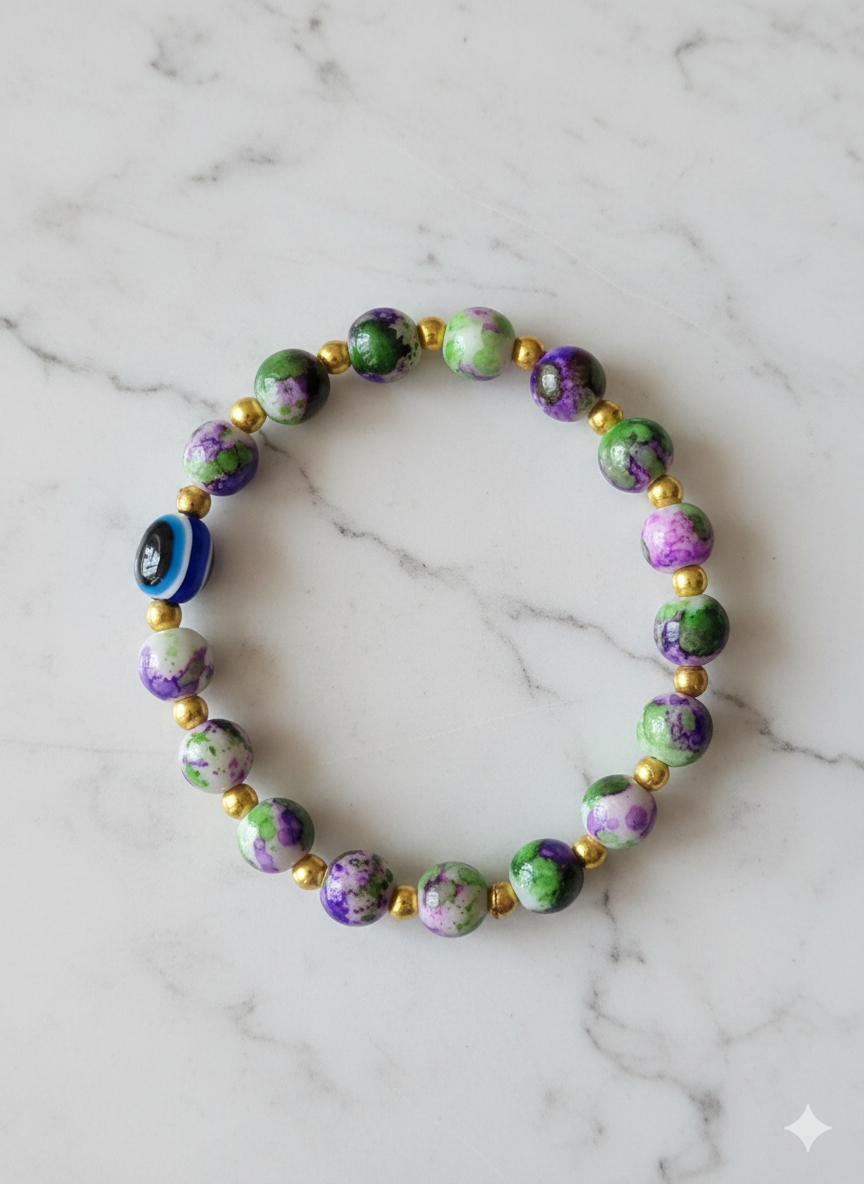Painted Garden Guardian Handmade Evil Eye Bracelet