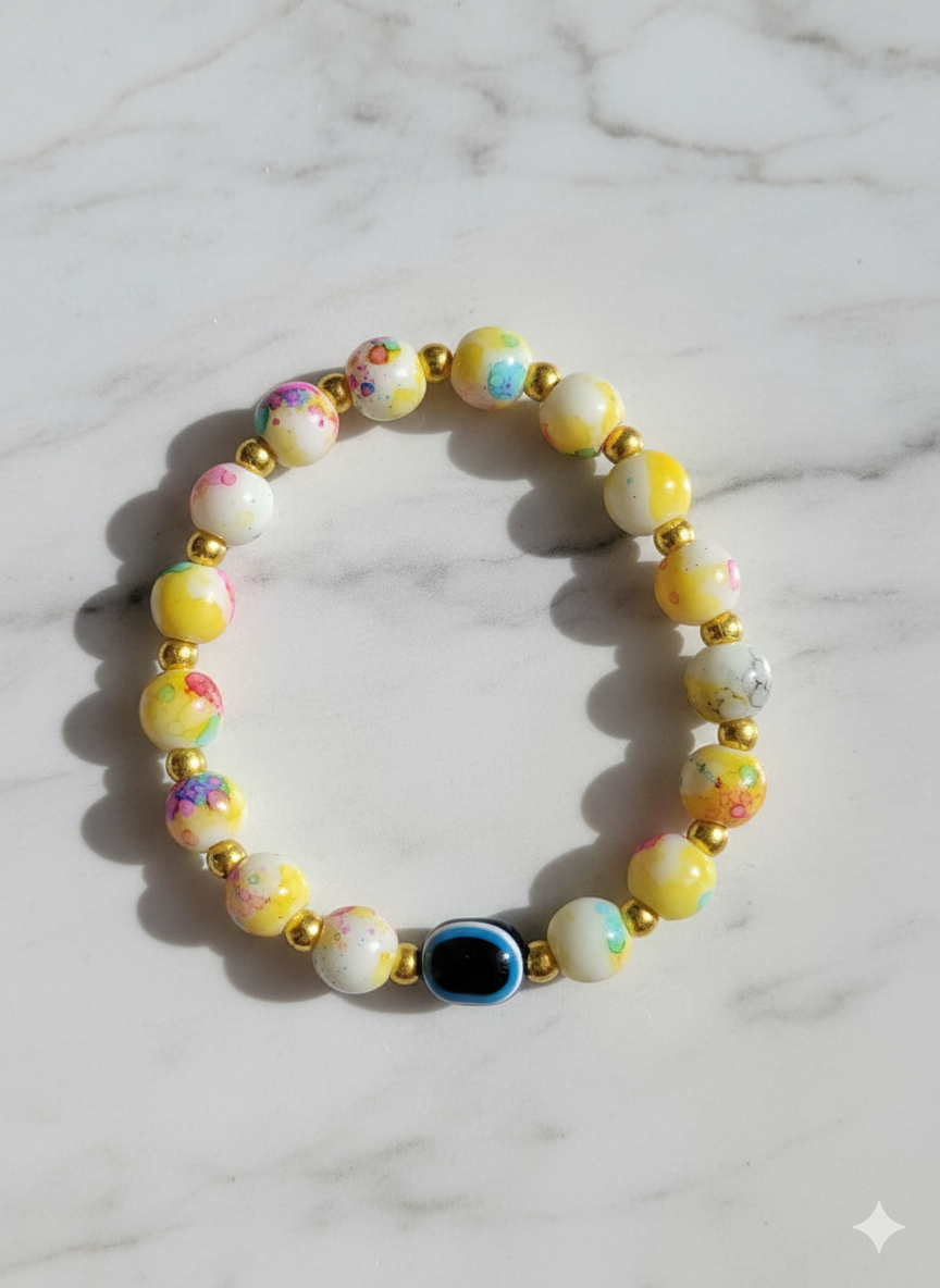Sunny Confetti Handmade Evil Eye Bracelet