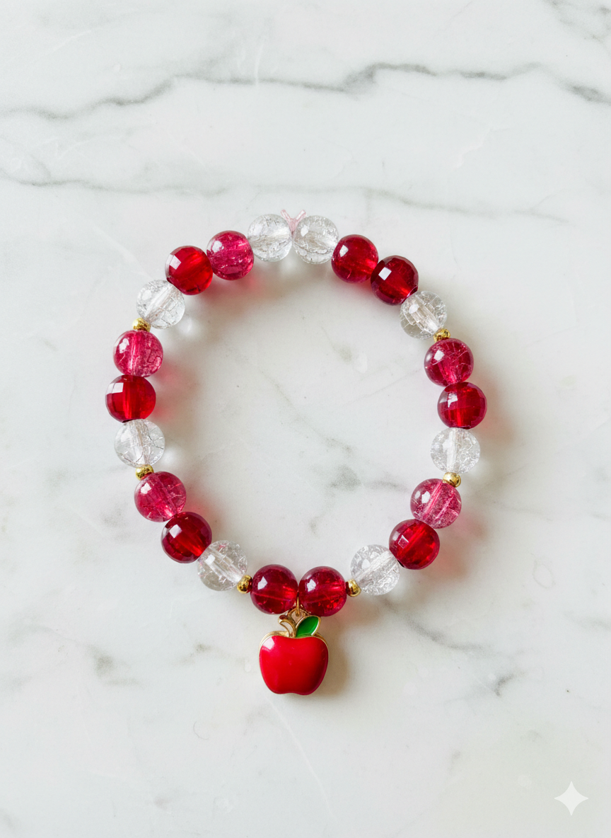 Red Apple Charm Handmade Semi Premium Bracelet