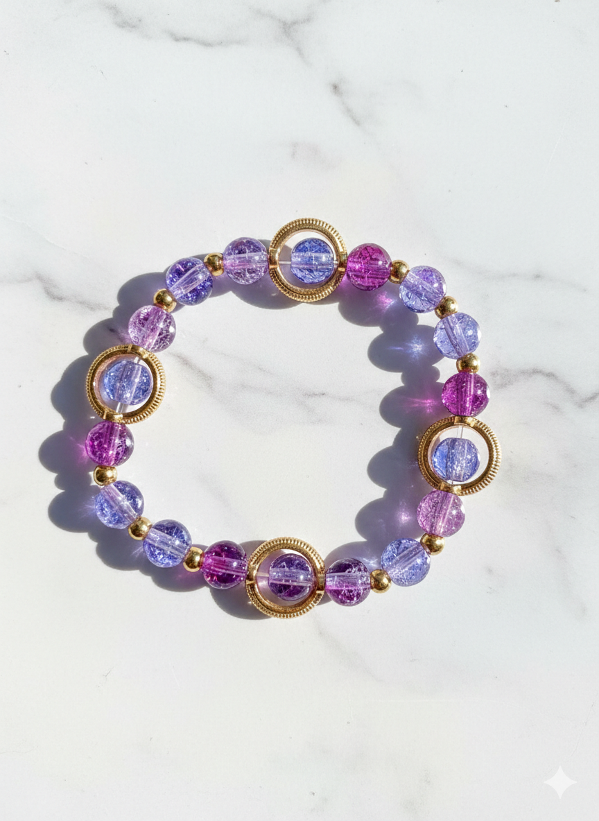 Gilded Amethyst Handmade Budget Friendly Bracelet