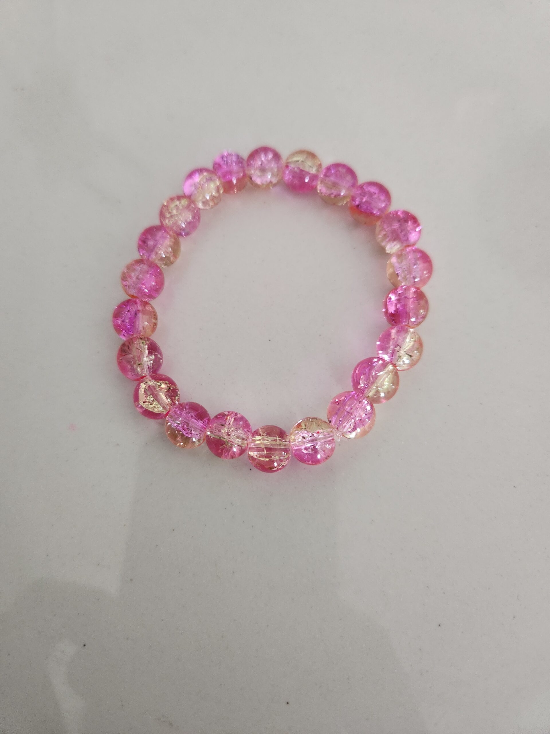 Vibrant Berry Crackle Handmade Bracelet