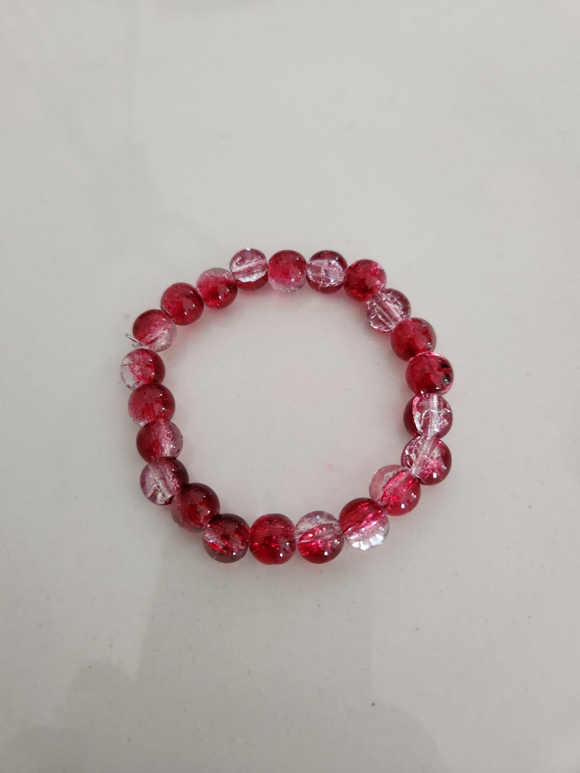 Crimson Glow Crackle Handmade Bracelet