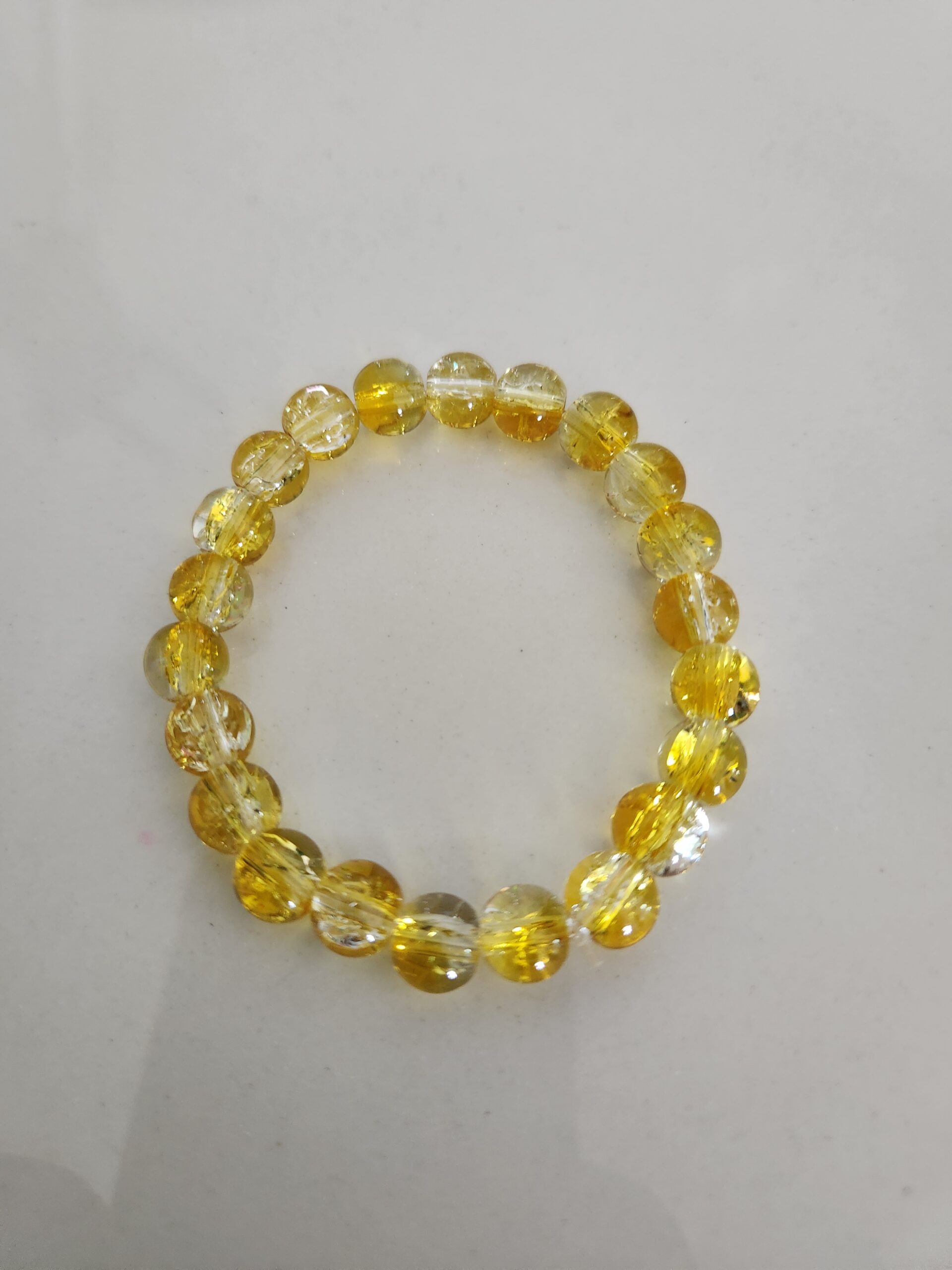 Golden Sunburst Crackle Handmade Bracelet