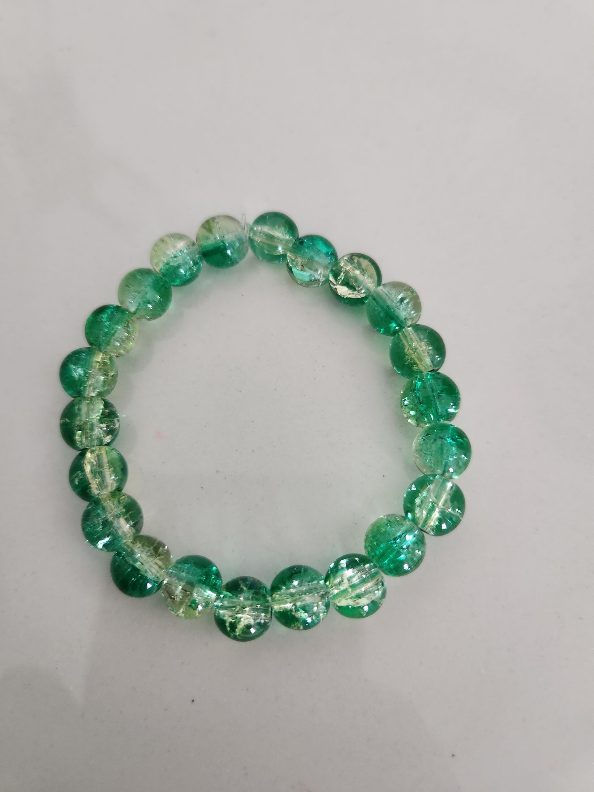 Emerald Wave Crackle Handmade Bracelet